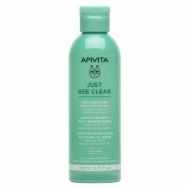 Apivita Just Bee Clear Pore Minimizing Purifying Lotion Λοσιόν Σύσφιξης Πόρων 200ml