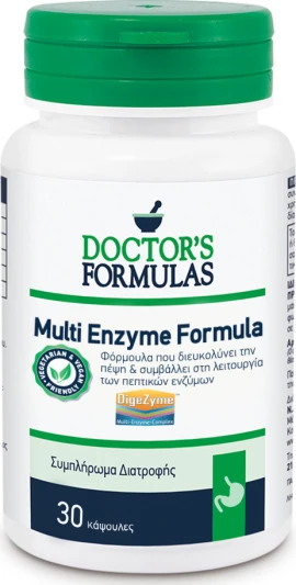 Мултиензимна формула на Doctors Formulas с храносмилателни ензими 30 капсули