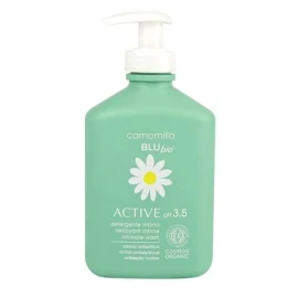 Camomilla Blu Active Bio Почистващ флуид с pH 3.5 за чувствителна зона с лайка и алое 300 мл