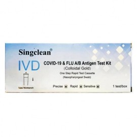 Singclean Ivd Covid-19 & Flu A/B Antigen Kit Διαγνωστικό Τεστ Ταχείας Ανίχνευσης Αντιγόνων Γρίπης Α/Β & COVID-19 1τμχ