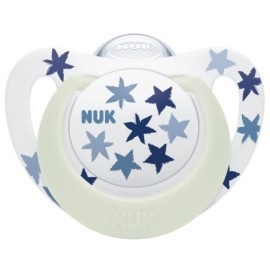 Nuk Ορθοδοντική Πιπίλα Σιλικόνης Νυκτός Star Μπλε 6-18m 1τμχ 10.736.753