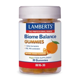Lamberts Biome Balance Πρεβιοτικά για τη Φυσιολογική Λειτουργία του Εντέρου 30 ζελεδάκια Πορτοκάλι