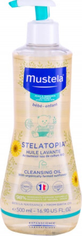 Mustela Bebe Stelatopia Λάδι Καθαρισμού για το Ντους Σώμα - Μαλλιά 500ml