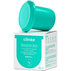 Clinea Water Crush Sleeping Spa De-Stress крем-маска балсам пълнител хидратиращ нощен крем с хиалуронова киселина 50 мл пълнител