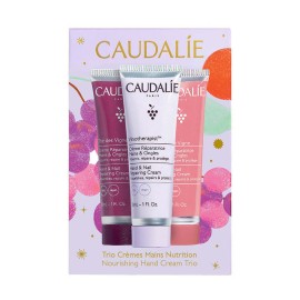 Caudalie XMAS 2026 Nourishing Hand Cream Trio με 3 Επανορθωτικές Κρέμες Χεριών & Νυχιών Vinotherapist, Thé des Vignes & Rose de Vigne 3x30ml