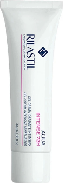 Rilastil Aqua Intense 72-часов дневен гел за лице за интензивна хидратация с хиалуронова киселина и керамиди 40 мл
