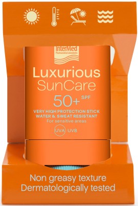 InterMed Luxurious Suncare Very High Protection Stick, Αντηλιακό Stick Προσώπου - Ευαίσθητων Ζωνών SPF50+ 16gr