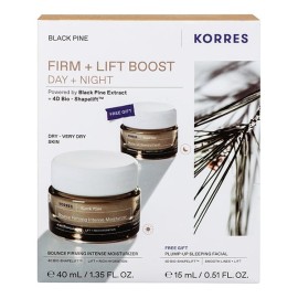 Korres PROMO 2025 Black Pine με Bounce Firming Intense Moisturizer Κρέμα Σύσφιξης Ημέρας για Ξηρό Δέρμα 40ml & ΔΩΡΟ Pump-Up Sleeping Facial Κρέμα Σύσφιξης Νύχτας 15ml