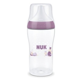 NUK Perfect Match Πλαστικό Μπιμπερό Μωβ Ιπποπόταμος, Μαλακή θηλή σιλικόνης M, 3m+ 260 ml  10.216.327