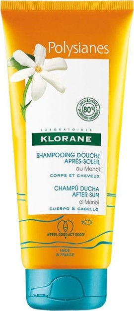 Klorane Polysianes Monoï Body & Hair After Sun Shower Shampoo Αφρόλουτρο Αναδόμησης μετά τον Ήλιο 200ml