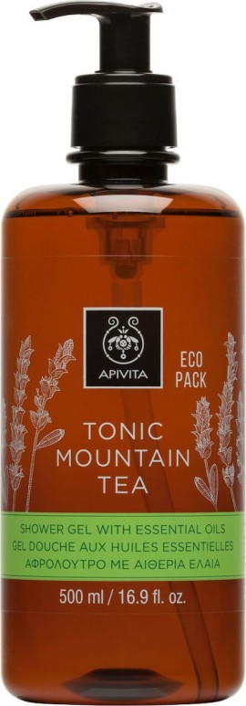 Apivita Tonic Mountain Tea Αφρόλουτρο Gel με Αιθέρια Ελαια 500ml