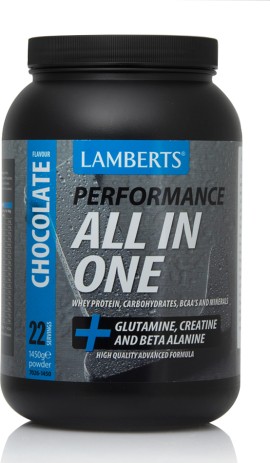 Lamberts Performance All In One Πρωτεΐνη Ορού Γάλακτος με Κρεατίνη, Β-Αλανίνη, HMB  Γεύση Σοκολάτα 1.45kg
