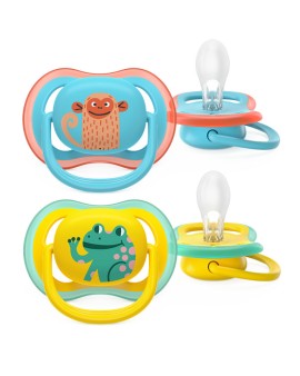 Philips Ορθοδοντικές Πιπίλες Σιλικόνης Ultra Air για 18m+ Frog/ Monkey 2τμχ SCF349/58