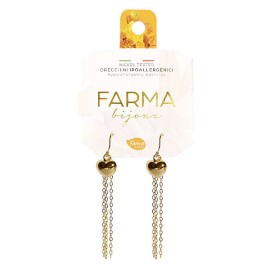 Farma Bijoux Υποαλλεργικά Σκουλαρίκια Αλυσίδες Χρυσή Καρδιά 50mm 1 ζεύγος PG21