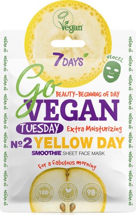 7 Days Go Vegan Sheet Mask Yellow Day 25g