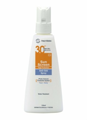 Frezyderm Sun Screen Anti-Seb SPF30 Αντηλιακό Προσώπου και Σώματος για Δέρματα με Λιπαρότητα και Ακμή 150ml