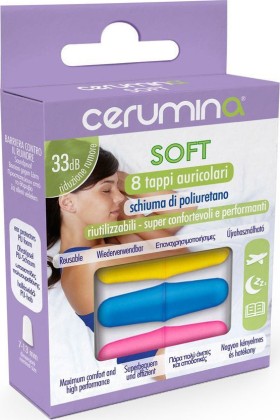 Cerumina Soft Ωτοασπίδες Πολυουρεθάνης 8τμχ Πολύχρωμες