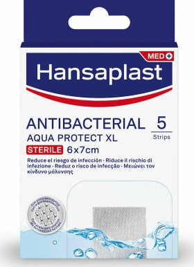 Hansaplast Antibacterial XL Aqua Protect Sterile 6x7cm 5τμχ