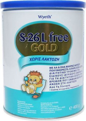 Wyeth Γάλα σε Σκόνη S-26 Gold Lfree 0m+ 400gr