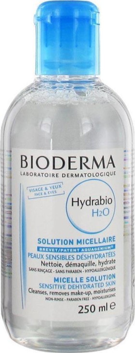 Bioderma Hydrabio H2O Moisturizing Make-up Removing Micelle Solution Καθαριστικό & Ενυδατικό Διάλυμα για Ξηρό Ευαίσθητο Δέρμα 250ml