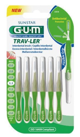 Gum Trav-Ler 1.1mm Μεσοδόντια βουρτσάκια 6τμχ