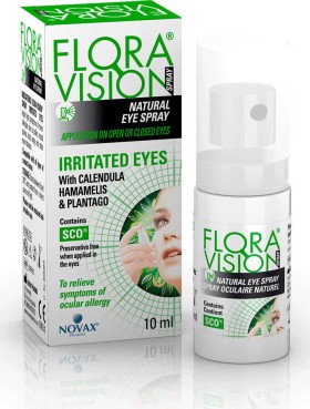 Flora Vision Irritated Eyes Natural Spray Οφθαλμικό Φυσικό Σπρέι Με Υαλουρονικό Οξύ Για Ερεθισμένα Μάτια 10ml