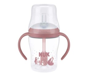 Nuk Perfect Match Bear Εκπαιδευτικό Μπιμπερό με Καλαμάκι Σιλικόνης 8m+ 150ml 10.215.402