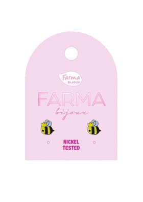 Farma Bijoux For Kids Παιδικά Υποαλλεργικά Σκουλαρίκια  Μέλισσα 7mm BEPS971 1 ζευγάρι