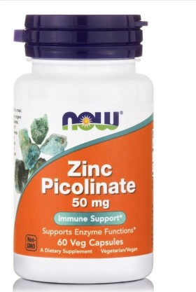 Now Zinc Picolinate Πικολινικός Ψευδάργυρος 50mg 60caps