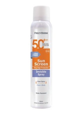 FREZYDERM Sunscreen Invisible Spray Face & Body SPF50+ 200ml