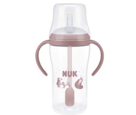 Nuk Perfect Match Εκπαιδευτικό Μπιμπερό με Καλαμάκι Σιλικόνης Αρκούδα 8m+ 260ml 10.216.319