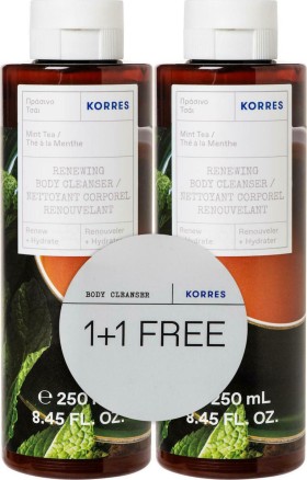 Korres Renewing Mint Tea Αφρόλουτρο Πράσινο Τσάϊ 1+1 ΔΩΡΟ 2x250