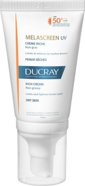 Ducray Melascreen UV Rich Cream SPF50+ Αντηλιακή Κρέμα Προσώπου Πλούσιας Υφής για Ξηρό Δέρμα με Δυσχρωμίες 40ml