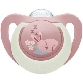 Nuk First Choice Night Πιπίλα Σιλικόνης Νυκτος 0-6m Ροζ Λαγουδάκι 1τμχ 10.175.392