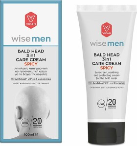 Vican Bald Head Care Spicy Cream 3 σε 1 Καταπραϋντική, Προστατευτική και Αντηλιακή Κρέμα για το Κεφάλι SPF20 100ml