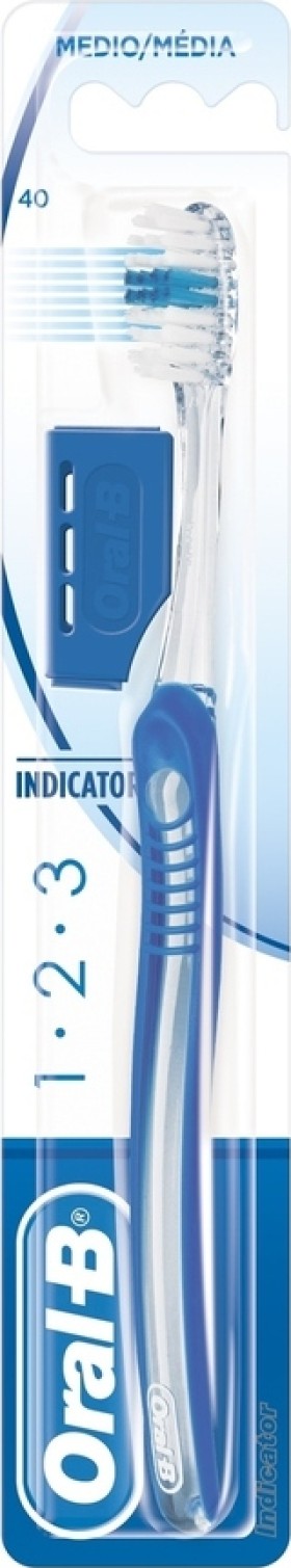 Oral-B 1-2-3 Indicator 40 Medium Μπλε 1τμχ