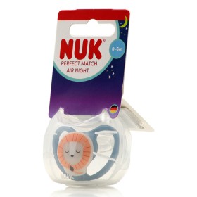 NUK Perfect Match Air Night Πιπίλα Σιλικόνης 0-6m Σιελ Λιονταράκι 1τμχ 10.175.356
