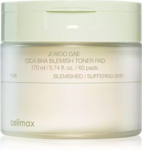 Celimax Ji Woo Gae Cica BHA Blemish Toner Pad για Ευαίσθητες Επιδερμίδες 60τμχ