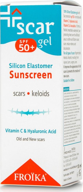 Froika Scar Sunscreen SPF50+ Αντηλιακό Αναπλαστικό Gel για Ουλές, Ακμή & Εγκαύματα 15ml