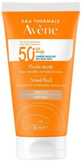 Avene Fluide Tinted Αδιάβροχη Αντηλιακή Κρέμα Προσώπου SPF50 με Χρώμα 50ml