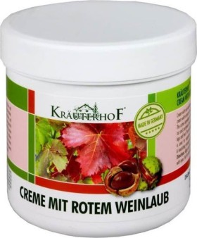 Krauterhof Red Vine Leaf Αγριοκάστανο & Κόκκινα Αμπελόφυλλα Κρέμα Ποδιών με Φλεβοτονική Δράση για Κουρασμένα Πόδια 250ml