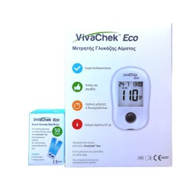 VivaChek Eco Μετρητής Γλυκόζης Αίματος 150 ταινίες και 150 σκαρφιστήρες