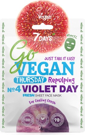 7 Days Go Vegan Sheet Mask Violet Day 25g