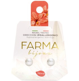 Farma Bijoux Υποαλλεργικά Σκουλαρίκια Λευκές Πέρλες BEPP6C50