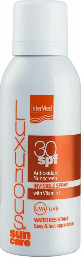 Intermed Luxurious Suncare Antioxidant Sunscreen Invisible Spray Water Resistant SPF30 Διάφανο Αντηλιακό Σώματος 100ml