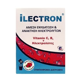 MEDICHROM Ilectron Ηλεκτρολύτες & Βιταμίνες C, B6 Γεύση Βατόμουρο, 15 Φακελίσκοι