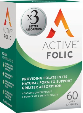 BIONAT Active Folic Συμπλήρωμα με Φολικο Οξύ 60caps