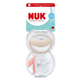 NUK Perfect Match Πιπίλα Σιλικόνης 0-6m Πορτοκαλί - Μπεζ 2τμχ 10.175.339