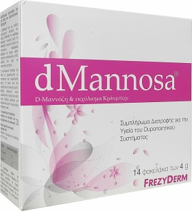 Frezyderm dMannosa D-Μαννόζη και Εκχύλισμα Κράνμπερι για την Υγεία του Ουροποιητικού Συστήματος 14x4g Φακελίσκοι