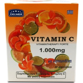 Medichrom Vitamin C 1000 mg με εσπεριδίνη Γεύση Πορτοκάλι 20φακελίσκοι